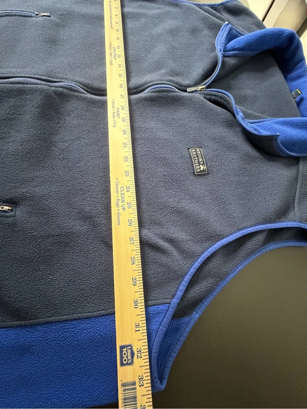 Brooks Brothers Mens Fleece Full Zip Zip Vest Size 5XL Navy Blue